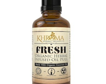 FRESH - Aceite infundido de hierbas orgánicas - Hecho con aceite de coco - Sabores deliciosos - botella de vidrio de 2 oz de productos herbarios Khroma