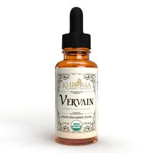 Organic Vervain - Liquid Supplement  - 30 servings 2 oz Glass Bottle - by Khroma Herbal Products
