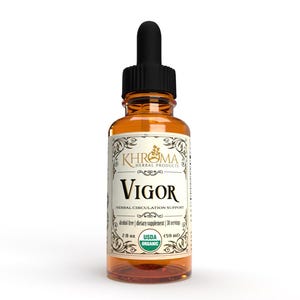 VIGOR - Organic Circulation Complex - 2 oz Liquid - 30 Servings in a Glass Bottle - by Khroma Herbal Products
