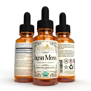 Organic Irish Moss - Ergänzung - 30 Portionen - 2 Unze Glasflasche - von Khroma Herbal Produkts