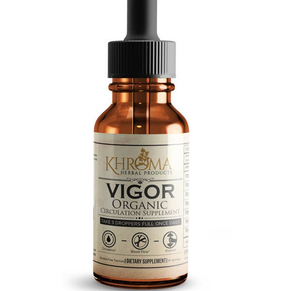 VIGOR - Organic Circulation Complex - 2 oz Liquid - 30 Servings in a Glass Bottle - by Khroma Herbal Products