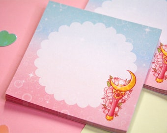 Sailor moon stick Memo pad - Handmade memopad (30 sheets)  Sailor moon stationary - Cute notepad - kawaii memopad - Laura Fullmoon