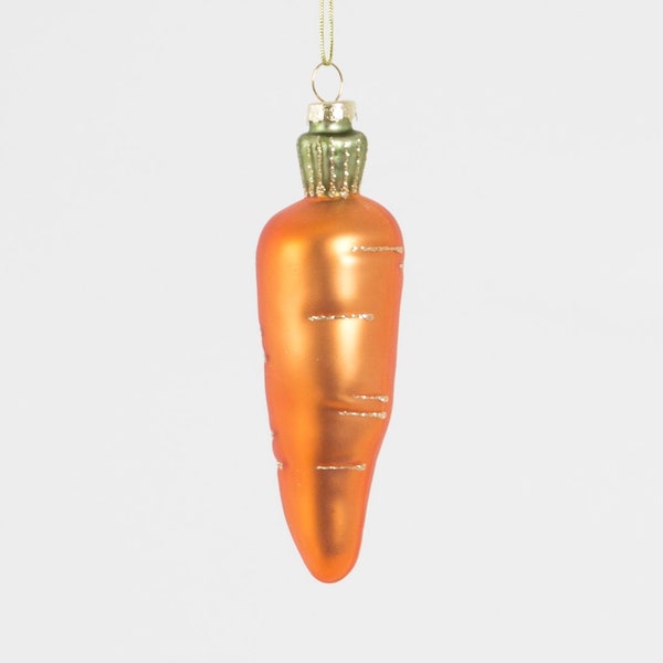 Orange & Green Carrot Hanging Christmas Tree Decoration - Festive Winter Food Foodie Chef Masterchef Vegetable Vegan Gardener Allotment Gift