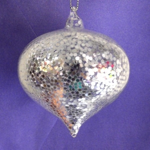 Clear Glass with Sparkly Glitter Sultan Drop Valentine&#39;s Day Hanging Decoration - Christmas Tree Ornament Gift Holiday Anniversary Wedding