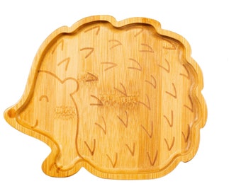 Hedgehog Bamboo Plate - Children's Kid's Tableware Sustainable Eco Renewable Planet-Friendly Picnic Outdoors Animals Nature Cute Gift