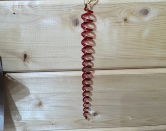 Red Glass Hanging Spiral Christmas Tree Hanging Decoration - Valentine's Winter Wonderland Candy Holiday Festive Gift Friends Family