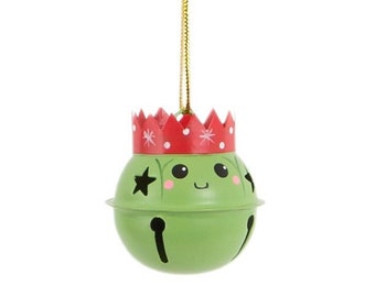 Brussels Sprout Bell Christmas Tree Decoration - Festive Winter Cooking Traditional Classic Food Foodie Christmas Dinner Chef Greens Veg