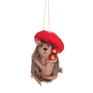 Wald Filz Igel Weihnachtsbaum Dekoration - Festliche Beeren Pilz Saison Winter Wunderland Natur Tiere Haustiere Geschenk Familie Freund