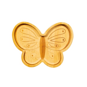 Butterfly Bamboo Plate - Children&#39;s Kid&#39;s Tableware Sustainable Eco Renewable Planet-Friendly Picnic Outdoors Animals Nature Gift