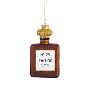 Perfume Bottle Glass Christmas Decoration - Festive Winter Fragrance Eau de Toilette Luxury Gift
