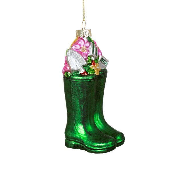 Wellington Boots Christmas Tree Decoration - Festive Winter Wonderland Green Fingers Gardening Nature Earth Planting Plant Wellies Grow Gift