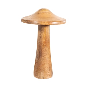 Large Natural Wooden Mushroom Christmas Ornament - Winter Festive Rustic Nordic Hygge Scandi Fairyland Woodland Cosy Toadstool Gift