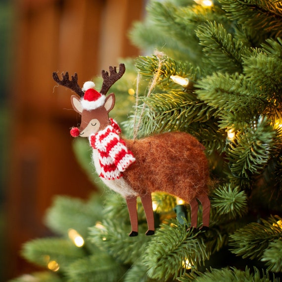 Décorations de gâteau de Noël, père Noël, cerf, étoile, arbre