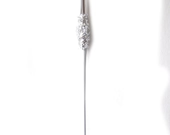 Long Drop White & Silver Icicle with Sparkles Christmas Tree Hanging Decoration - Stunning Wedding Valentines Winter Wonderland Festive Gift