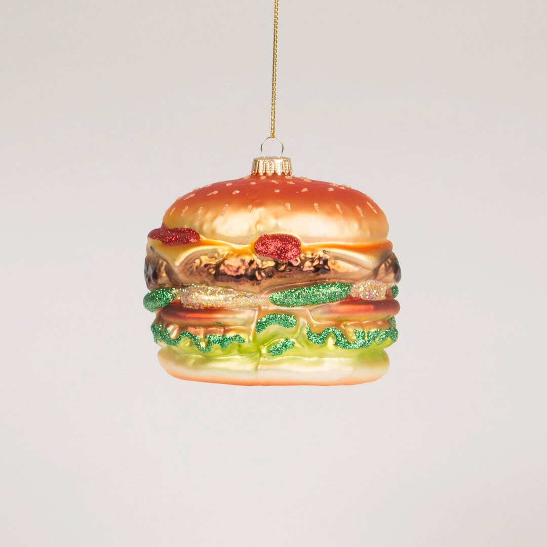 バーガーガラスクリスマスツリーデコレーション - お祝いの冬の