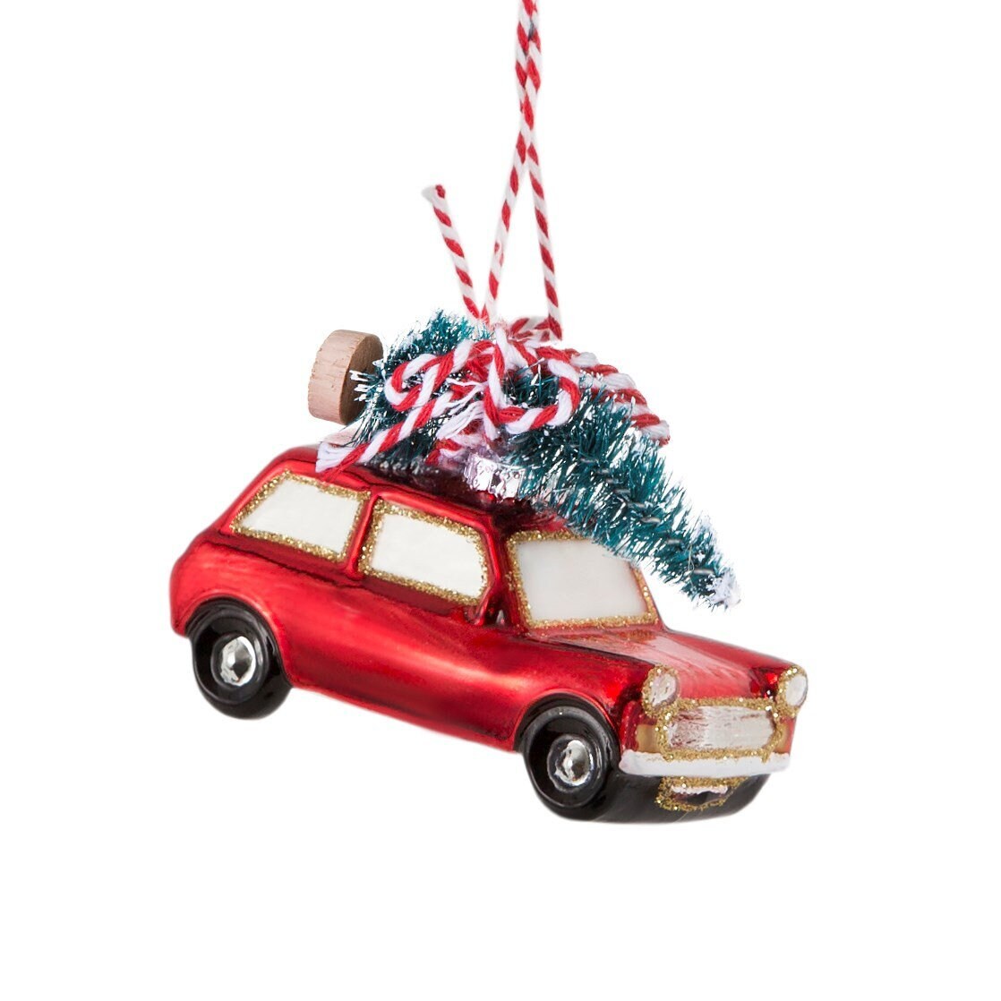 Dfo Christmas 2022 Packages Red Car With Christmas Tree On Roof Hanging Bauble Winter | Etsy Uk