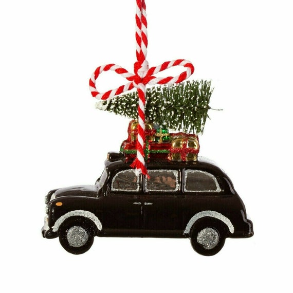 London Black Cab With Christmas Tree on Roof Hanging Bauble Winter  Wonderland Festive England Traditional Quaint Iconic Transport Gift - Etsy