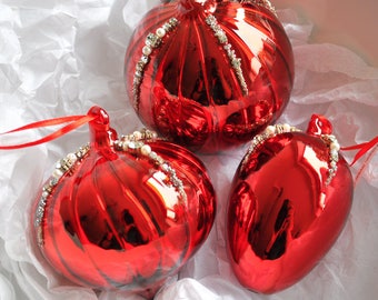 flat rate postage fee on all baubles Bicycle Christmas decorations Handblown glass baubles