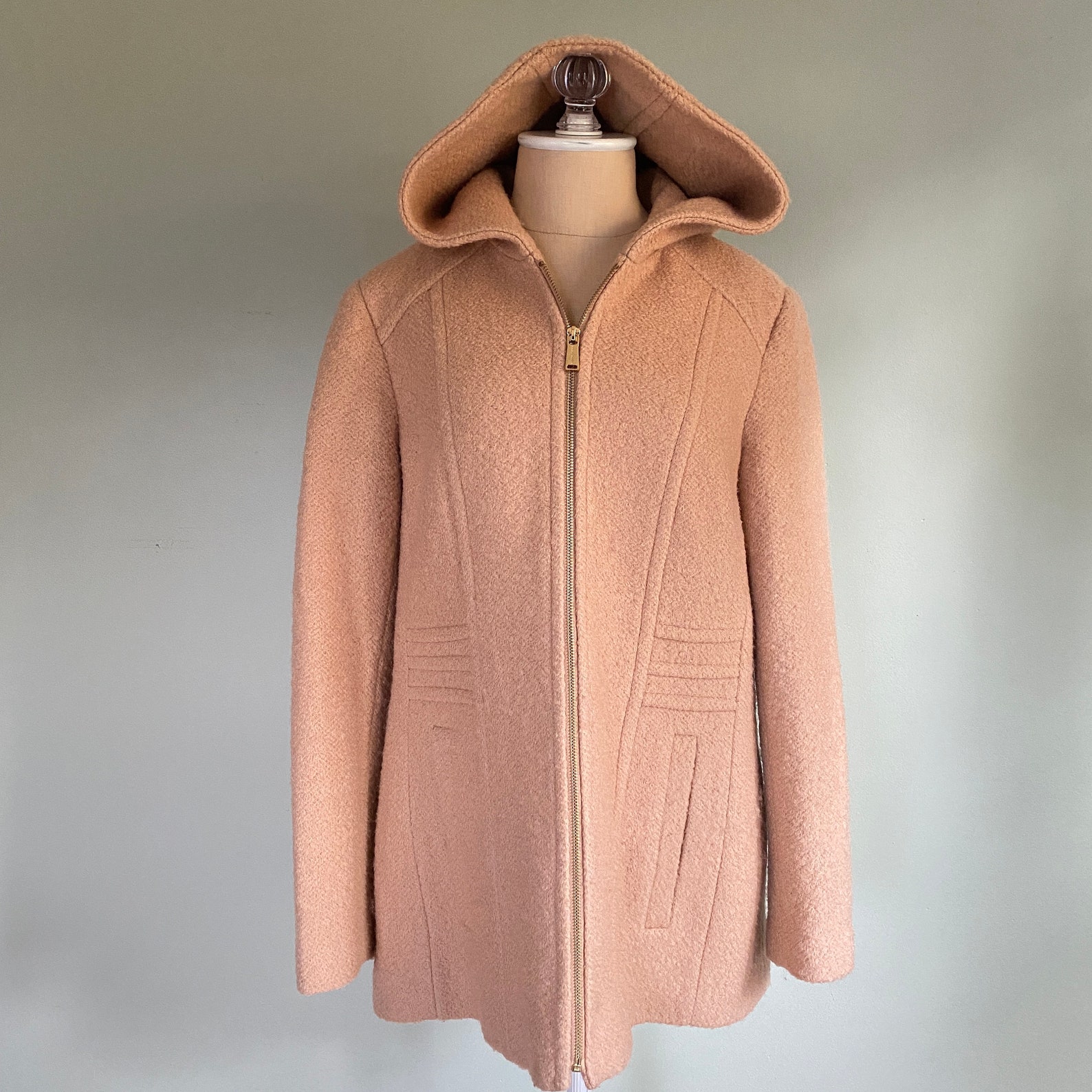 anne klein wool coat with hood