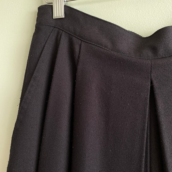 Vintage Black Pleated Culottes | Wide Leg Pleated… - image 4