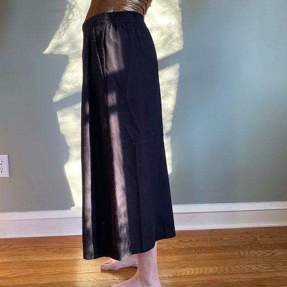 Vintage Black Pleated Culottes | Wide Leg Pleated… - image 7