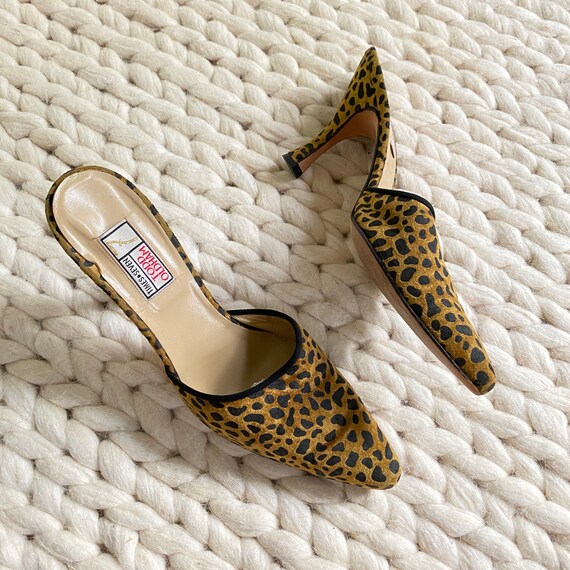 Vtg 90s Todd Olham Leopard Print Mules | Velvet He
