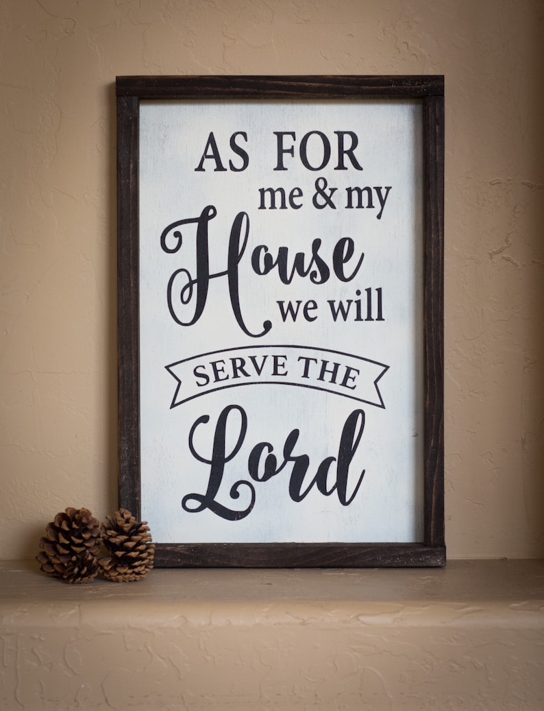 Wood Sign As for me and my house we will serve the Lord//new Etsy