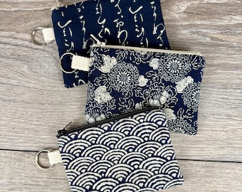 Japanese Cotton Wallets - Indigo Blue Prints