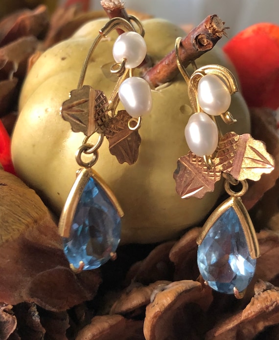 Art nouveau blue earrings