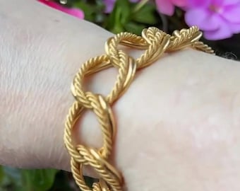 Vintage Italian 18K Gold Link Bracelet Weighty Estate Bracelet Wide Link Bracelet  Luxury Statement Gold Jewelry
