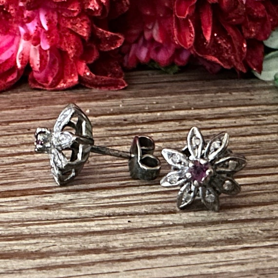 Vintage Ruby and Diamond earrings