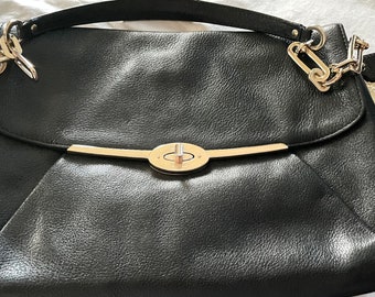 Coach Black Leather Madison Shoulder Bag Handbag Purse Clutch Satchel