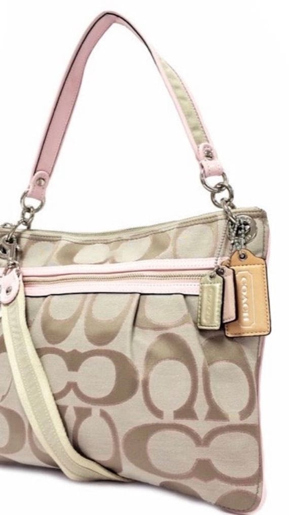 Coach Signature Hippie Metallic Sateen Satchel - image 7