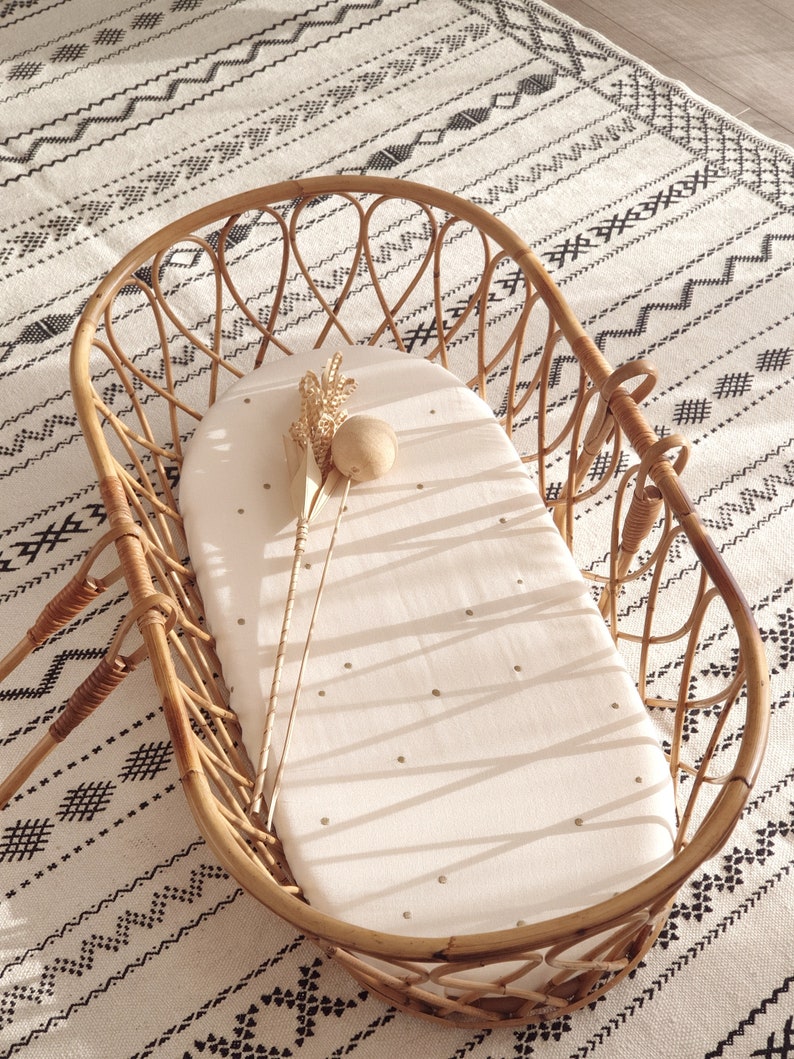 Semitour de couffin en osier 130x20 cm environ double gaze de Etsy