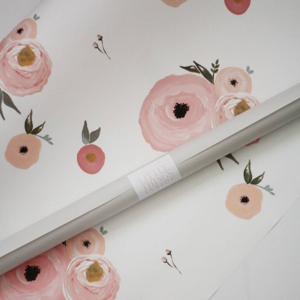 Old Rose Floral Wallpaper