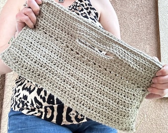 Crochet Handbag for Women in Sage | Matching with Fashion Doll Clutch & Just Perfect for Fall