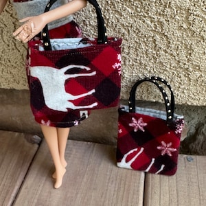 Holiday Fashion Doll Tote Bag for 11 inch dolls or similar | Tote Bags