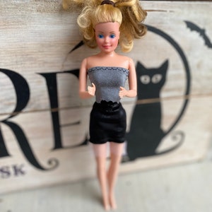 Pleather Style Black Skirt with Lace for BARBIE 1 Piece Skirt for 11.5 fashion doll Barbie Skirt with Lace image 4