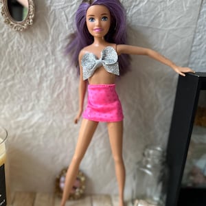 Hot Pink VINTAGE Fashion Doll Skirt | Fits One Sixth Scale Fashion Doll | 1980s BRBY Rockers Skirt