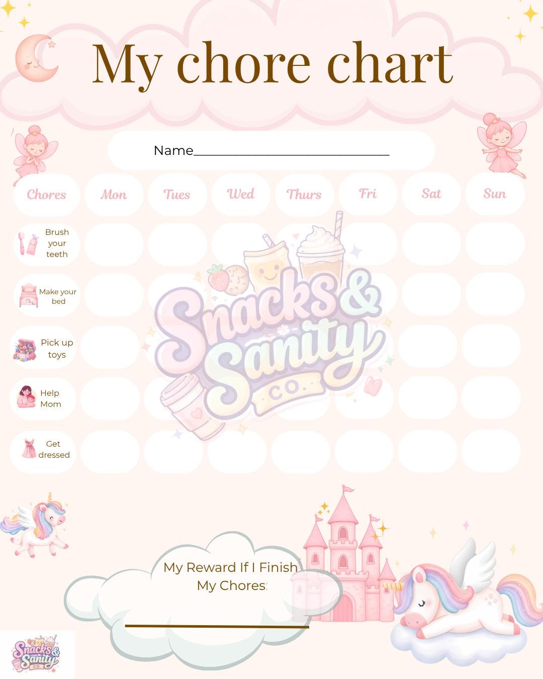 Toddler Chore Chart, Pink Girly Routine Printable, Montessori Daily ...