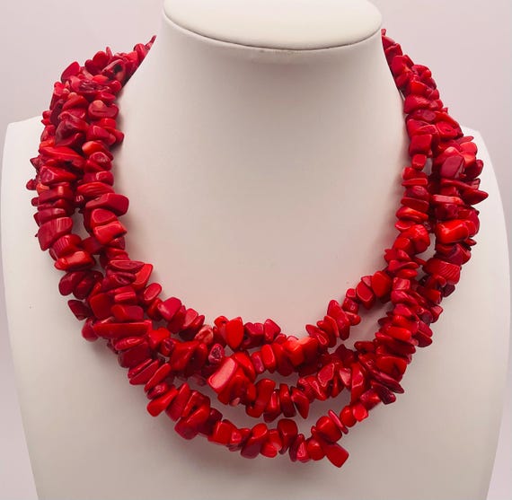 Kenneth J. Lane Coral Cluster Necklace - image 1