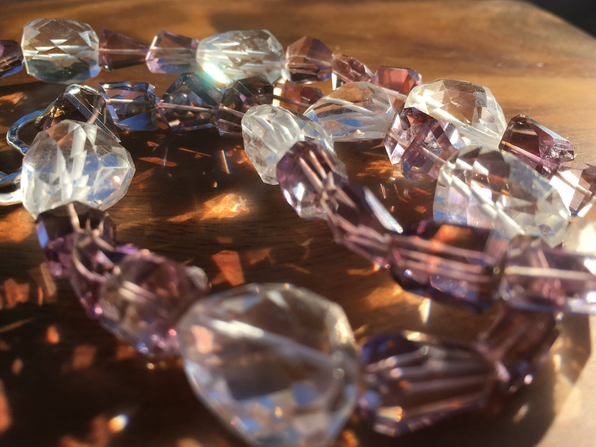 Natural Pink Amethyst Ametrine Faceted Gemstone Necklace, Crystal ...