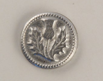 Thistle Button 5/8th #176 the smallest button in 3 button series, #123 & #182, Irish and Scottish. Made in USA.