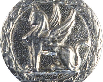 Large pewter Griffin Button #101