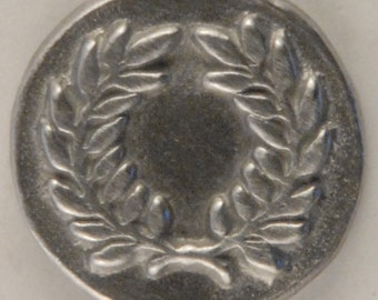 Laurel Wreath pewter Button, #174 Made for an Honor Society group, Hand made in USA