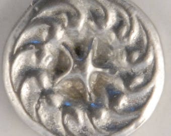 Star with swirl pewter button #117