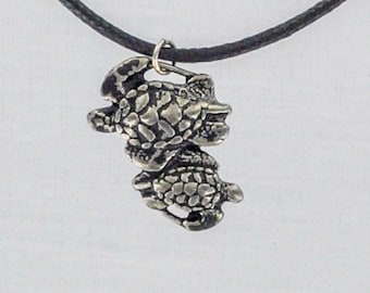 Two turtles hand made pewter necklace. Made in the USA