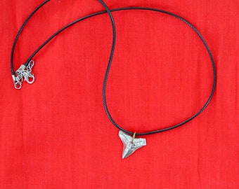 Shark tooth, hand made pewter necklace. Made in the USA
