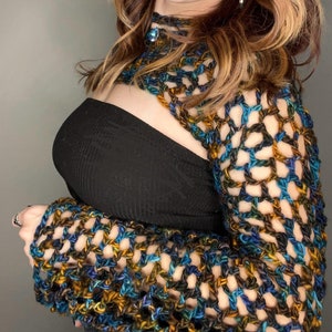 LAPIS* Crochet Sleeves, Boho Clothing, Crochet Shrug, Long Sleeve