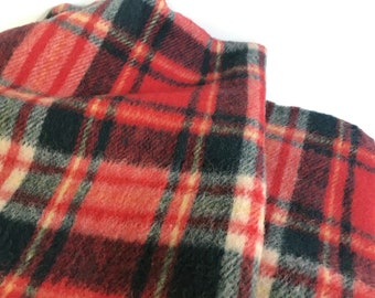 Vintage wollen plaid deken rood blauw, 55 x 60 inch stadiondeken wollen plaid